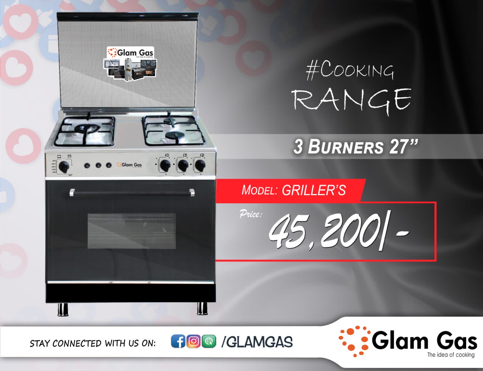 Glam Gas	Cooking Range Grillers 27
