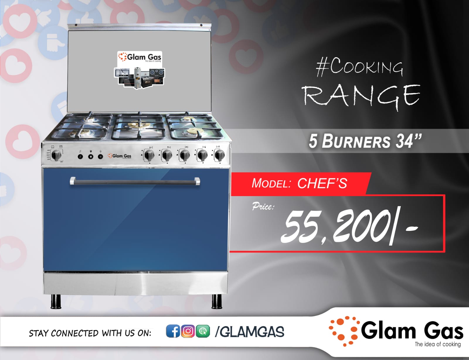 Glam Gas	Cooking Range Chef 34