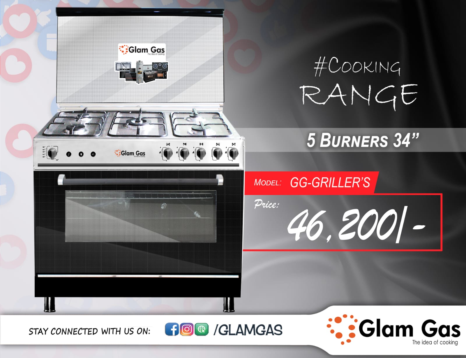 Glam Gas	Cooking Range Grillers 34
