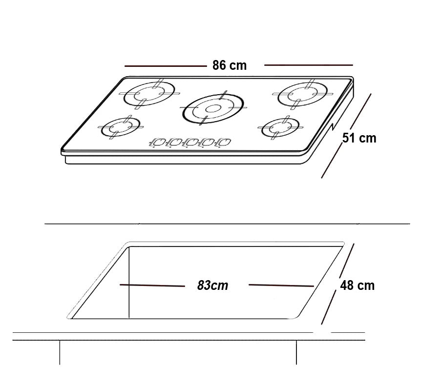 Glam Gas	Hob	903 GLASS