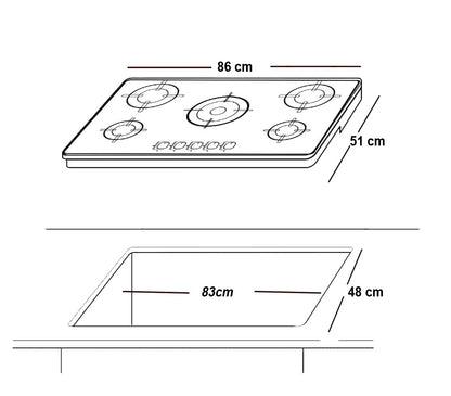 Glam Gas	Hob	903 GLASS