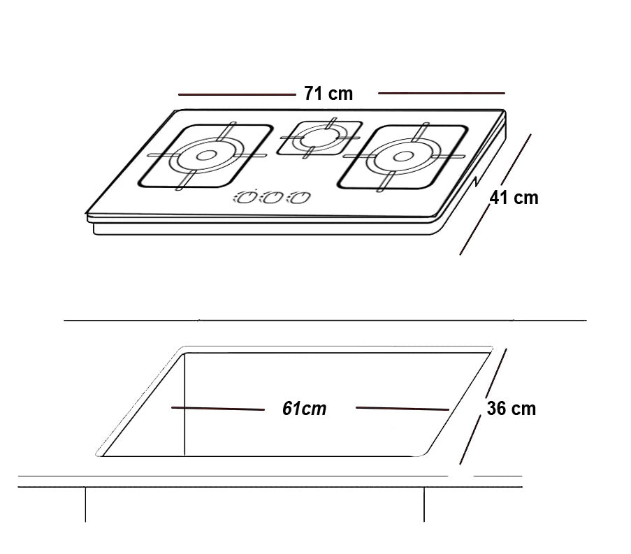 Glam Gas	Hob	D-cut